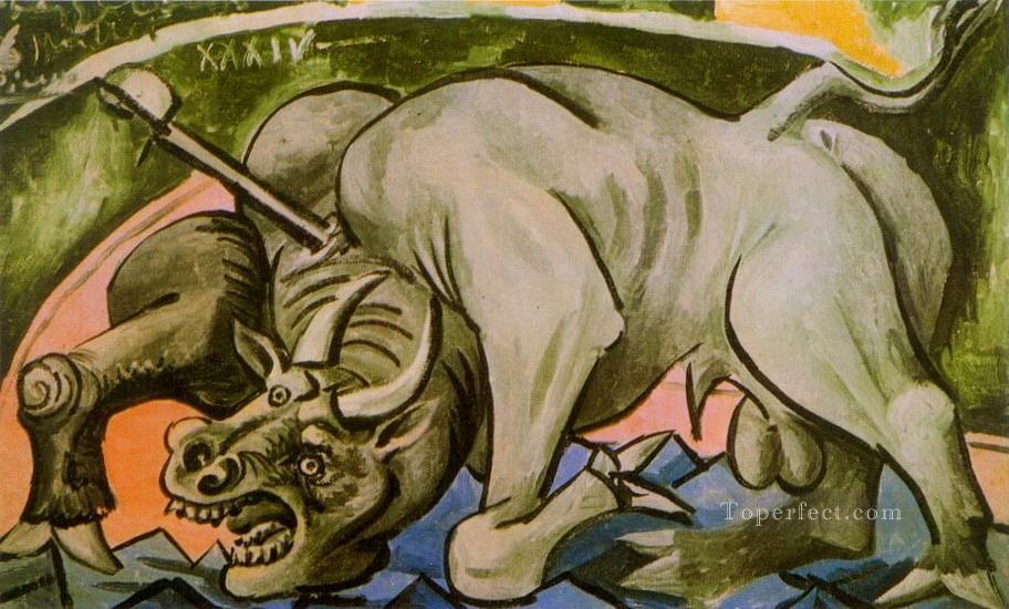 瀕死の雄牛 1934 パブロ・ピカソ油絵